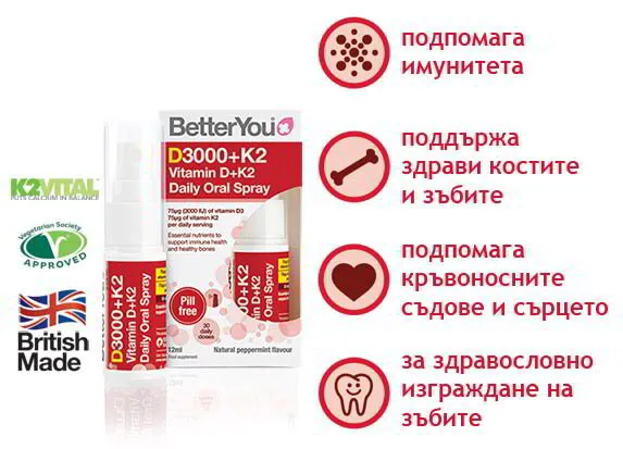 Витамин Д3+К2 3000 IU, Better You