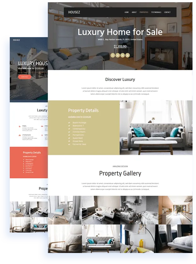 property one-page websites