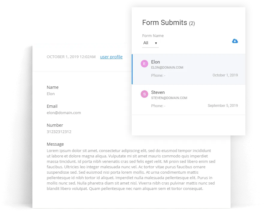 crm messages and forms