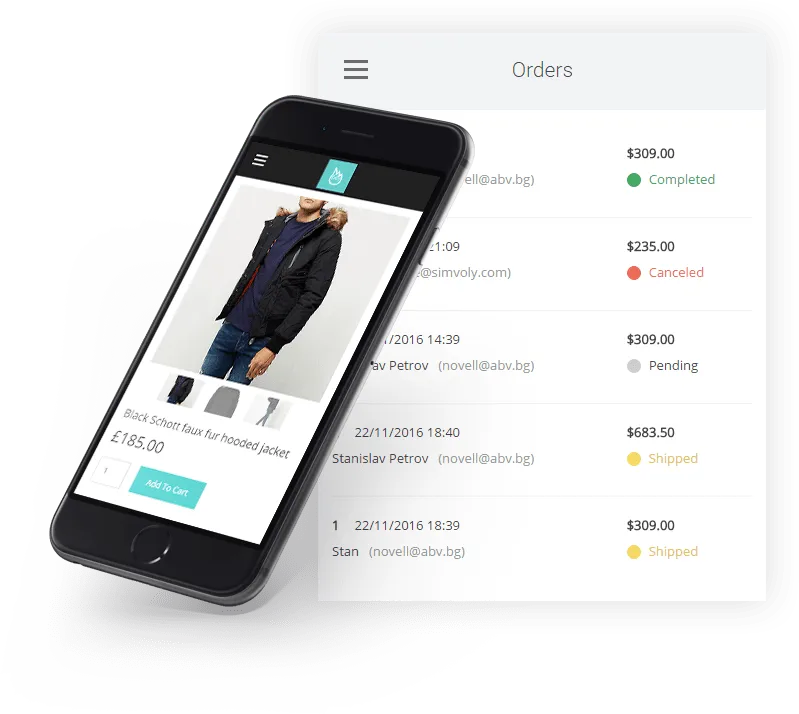 mobile ecommerce control