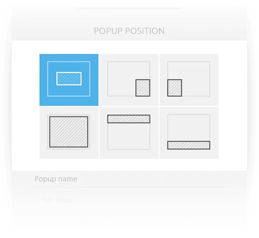 Six pop-up position settings
