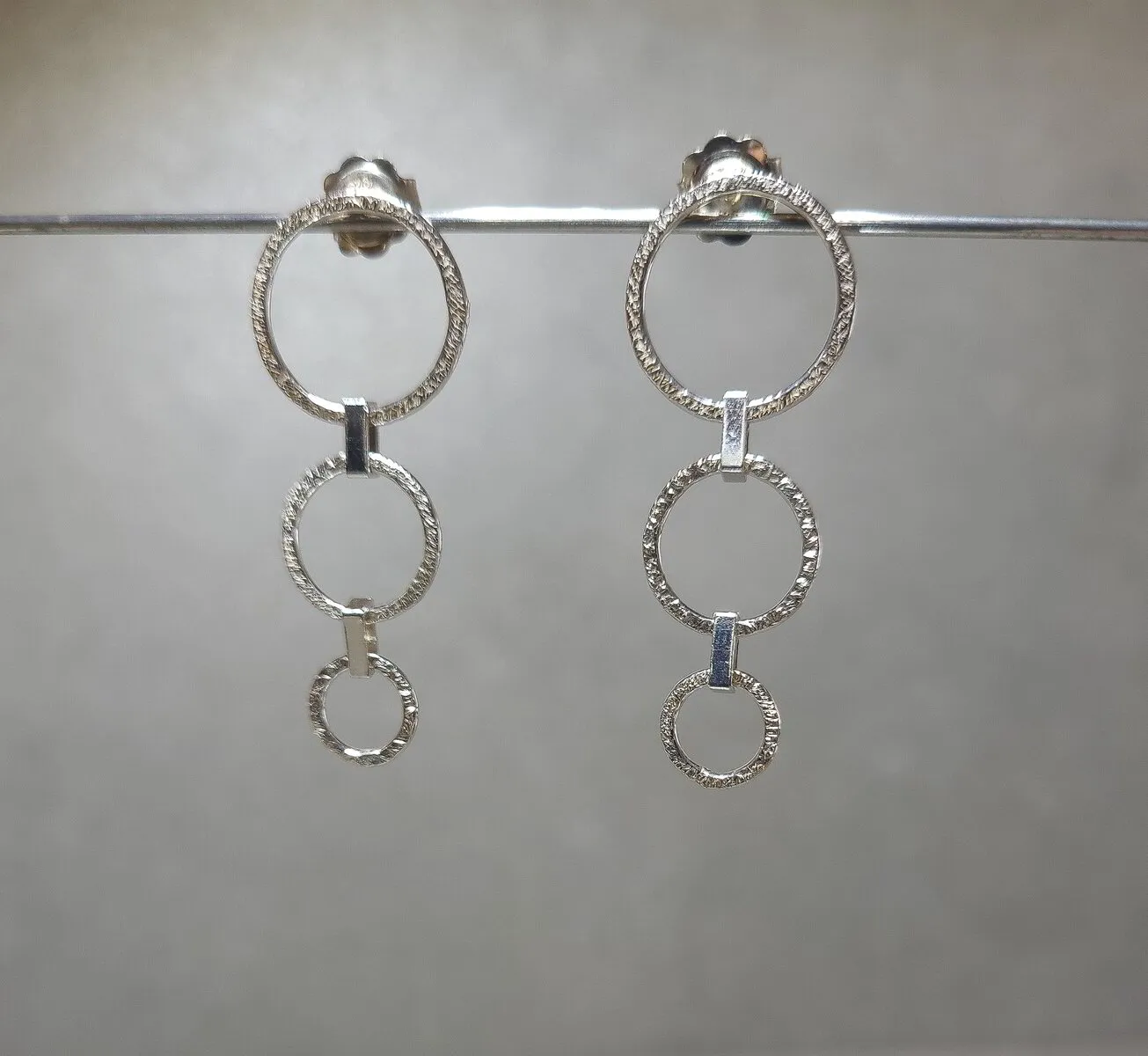 trio circle drop earrings