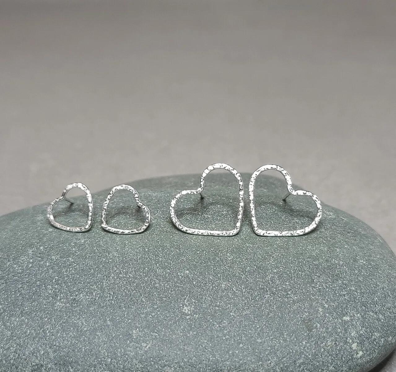 small heart stud earrings
