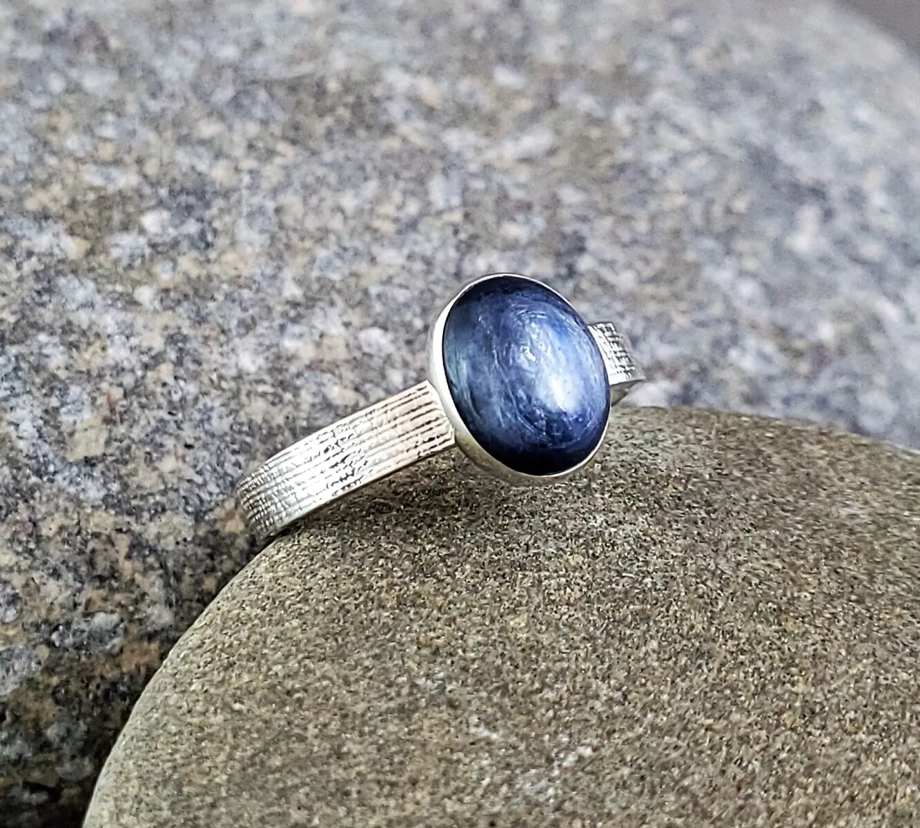 kyanite and silver ring