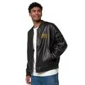 Unisex Faux Leather Bomber/Tour Jacket - Embroidered Golden Buzzer Band Logo Front and Back
