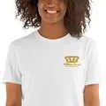 Buzzer Band Logo Unisex Basic Softstyle T-Shirt - Embroidered Left Side Front, Printed Back
