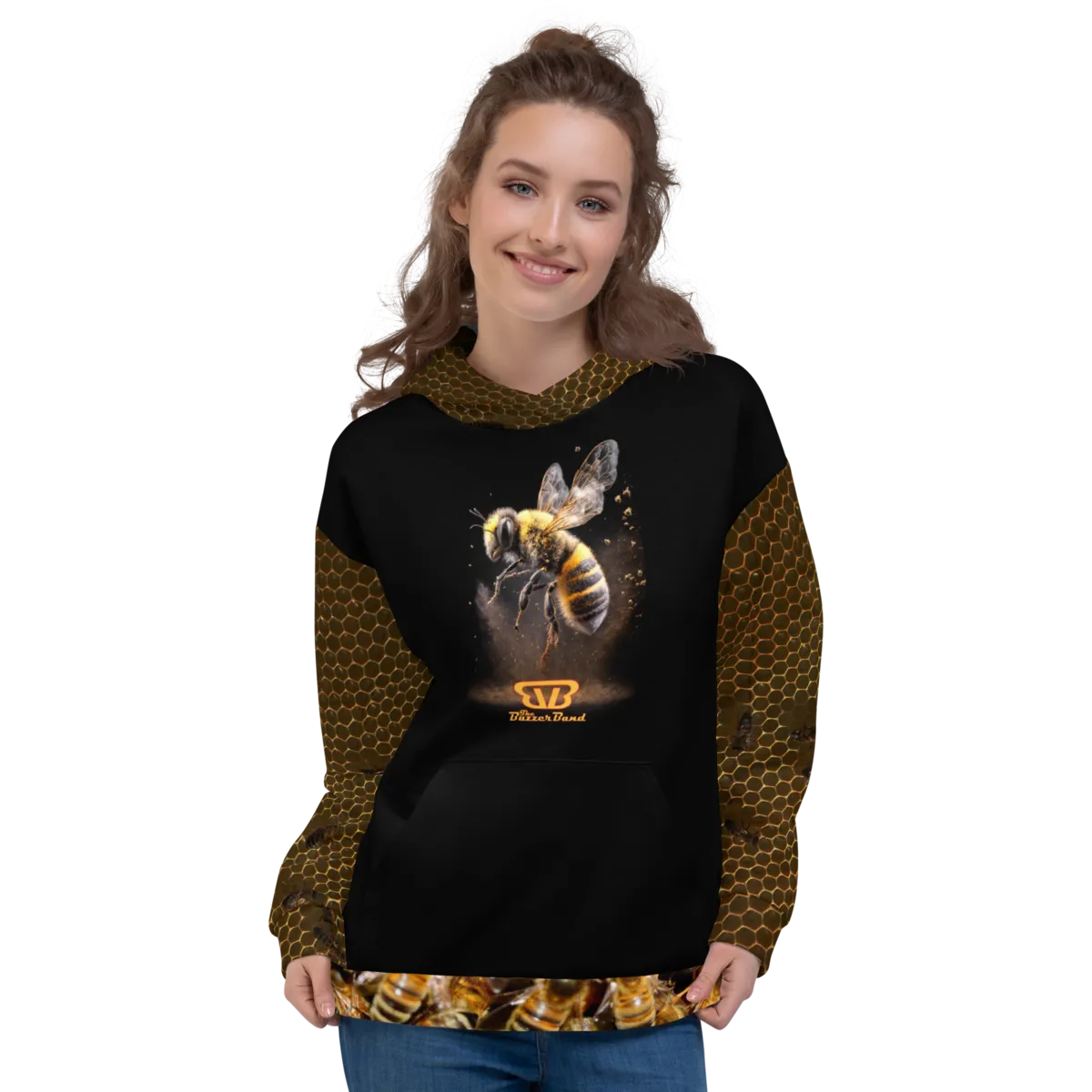 Intense Honeycomb Sleeve and Back Unisex Hoodie