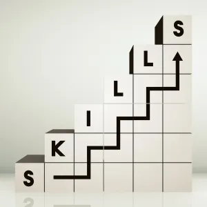 Skill cubes representing increased skills