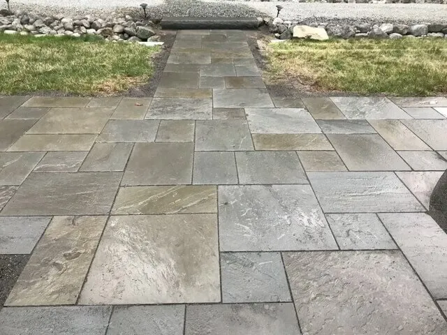 Beehive Stone Masonry | Dry Set Dimensional Flagstone Entryway