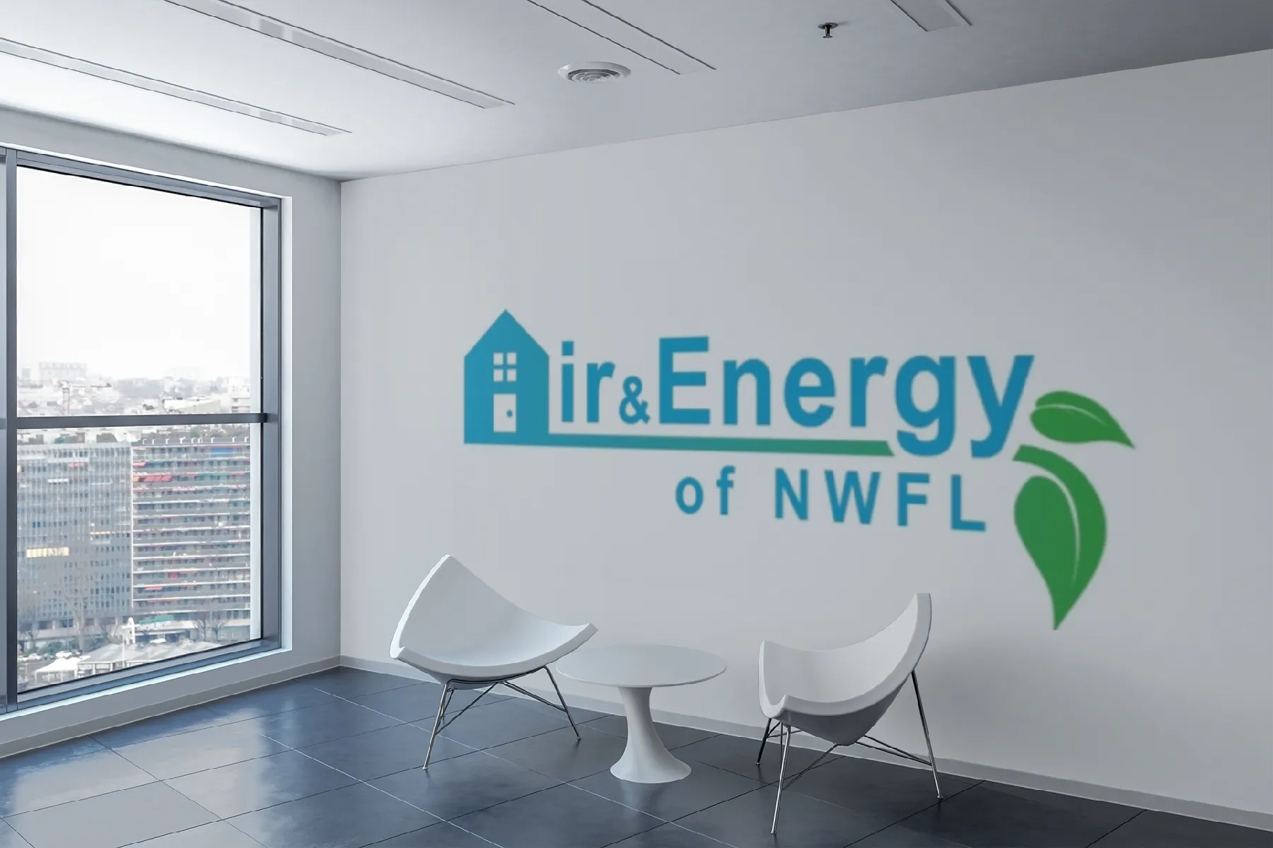 Air and Energy of NWFL logo on an office wall