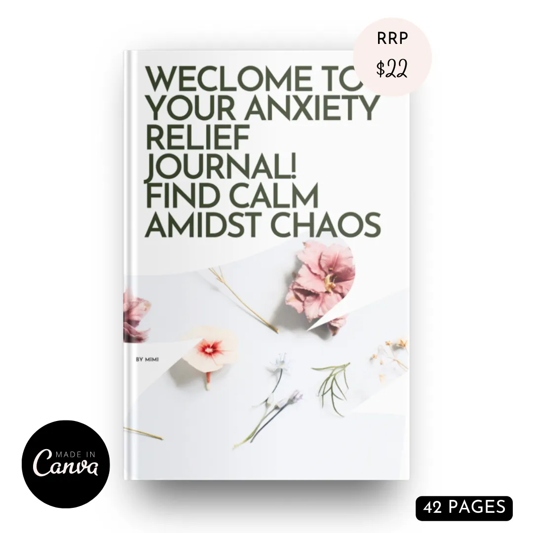 ANXIETY RELIEF JOURNAL PLR TEMPLATE 42 PAGE