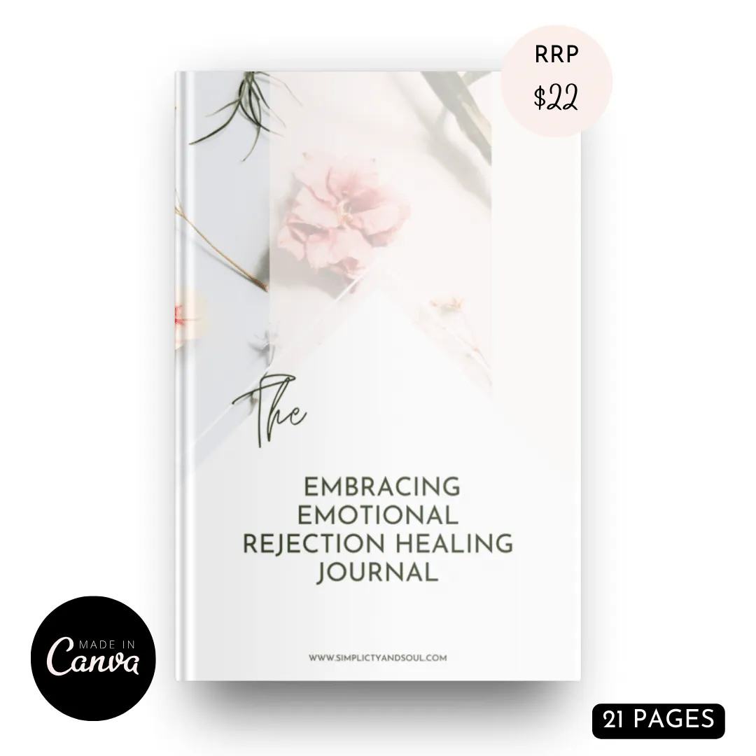 Rising Strong: Embracing Emotional Rejection" Healing Journal (21 pages)  RE-SELLABLE RE-BRANDABLE CANVA TEMPLATE