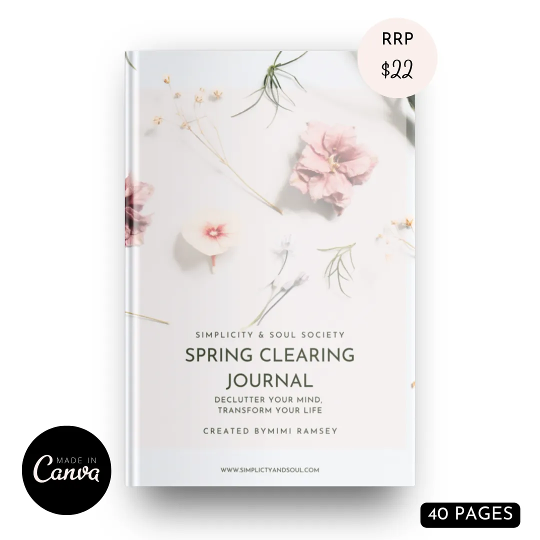 Spring Clearing 40 page journal Done-For-You Canva Template Content and Pre written copy for Yoga Teachers, Wellness Coaches - lead magnet