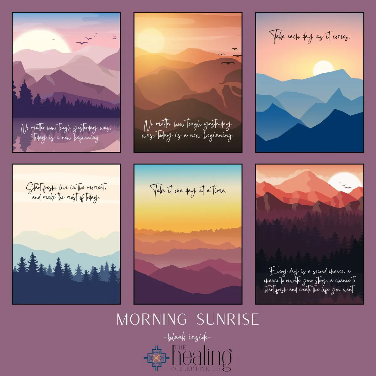 Morning Sunrise Themed Greeting Cards