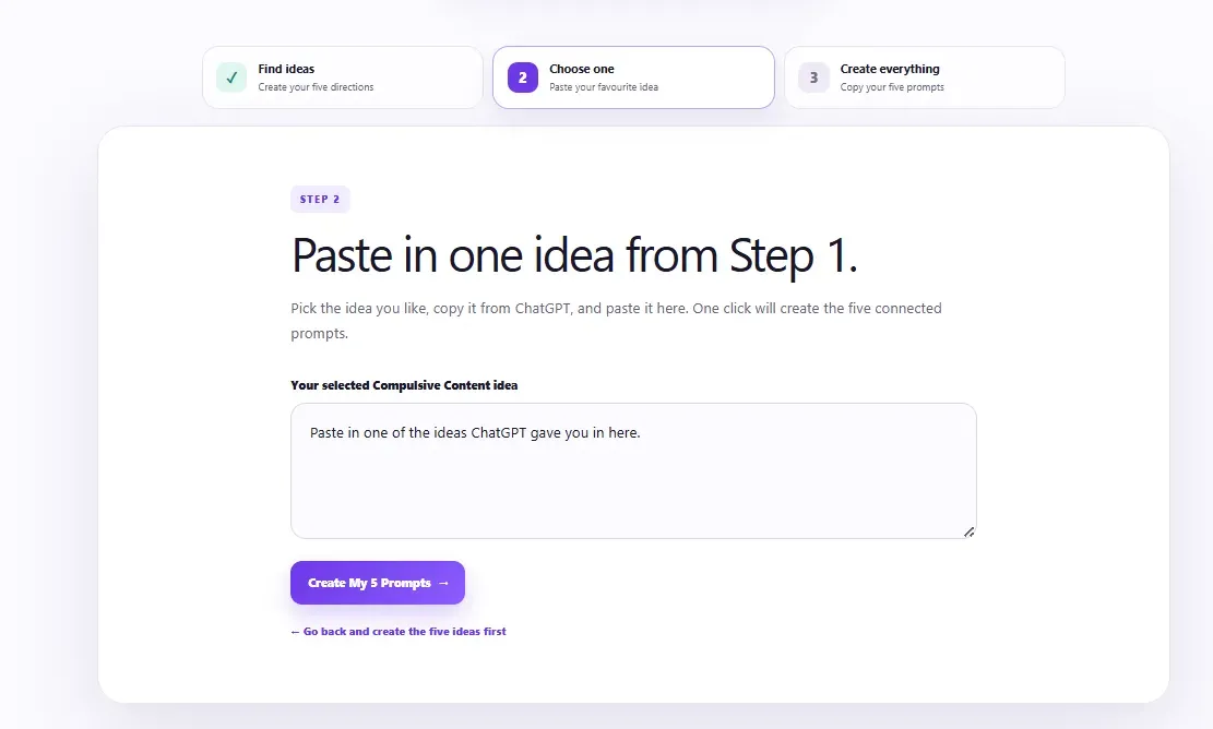 Step 2: choose your strongest content idea