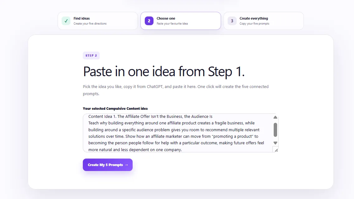 Paste your chosen idea