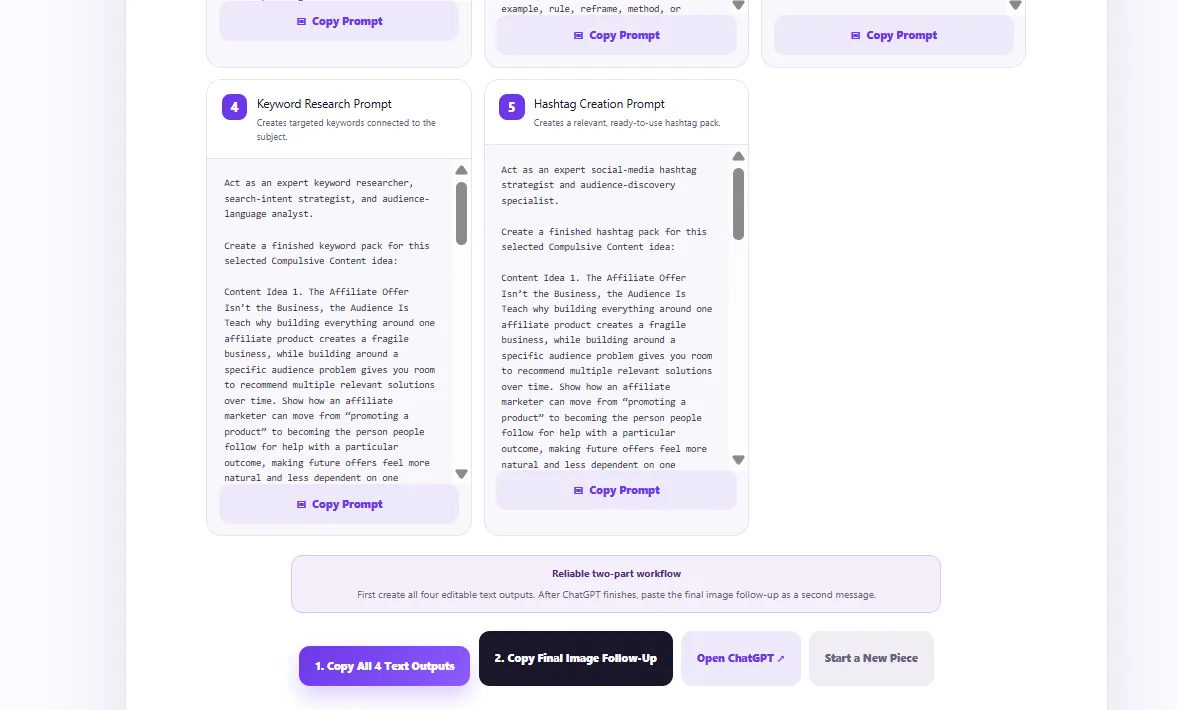 Copy prompts into ChatGPT