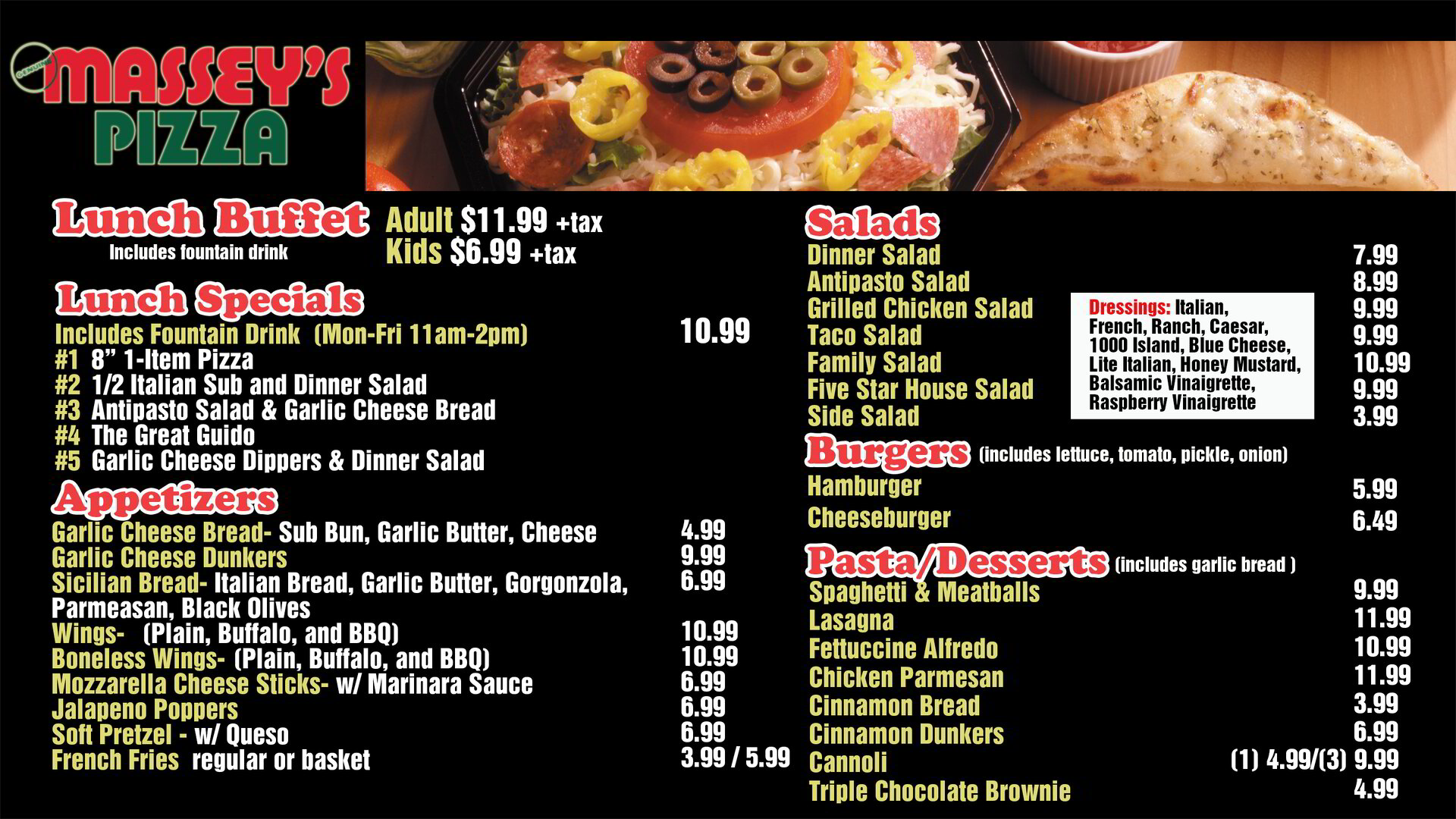 Lancaster Massey's Pizza Menu – View Delicious Pizza Options