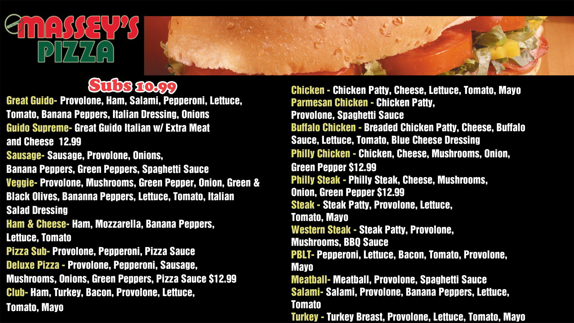 生地一覧①  ※②は別ページです。オプションメニュー Massey's Pizza Pawleys Island Menu – Order Your Favorites Today