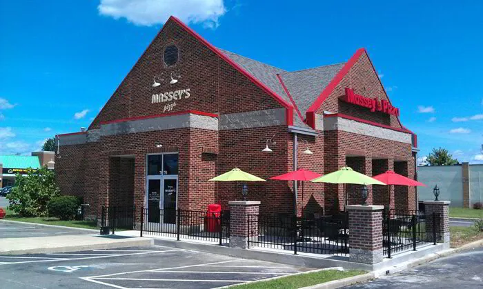 Massey's Pizza Reynoldsburg, Ohio location store front.