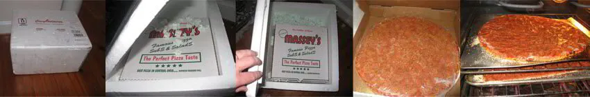 Massey's Pizza shipping home baking guide. 