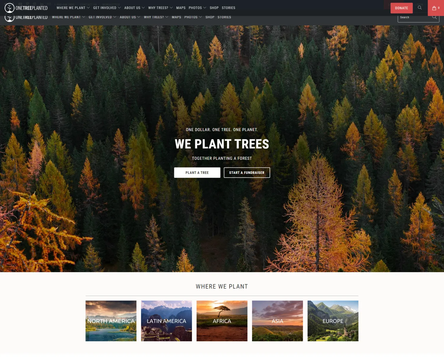 One Tree Planted Website