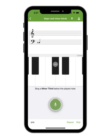 Screenshot of the Perfect Ear Music Theory App on an iPhone