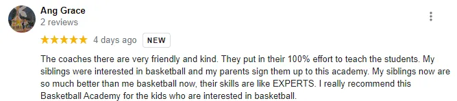 Ang Grace - Review for Kids Basketball Lessons