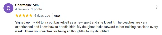 Charmaine Sim - Review for Basketball Lessons