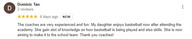 Dominic Tan - Review for Kids Basketball Lessons