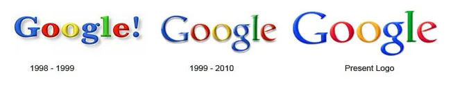 Google logo in de tijd