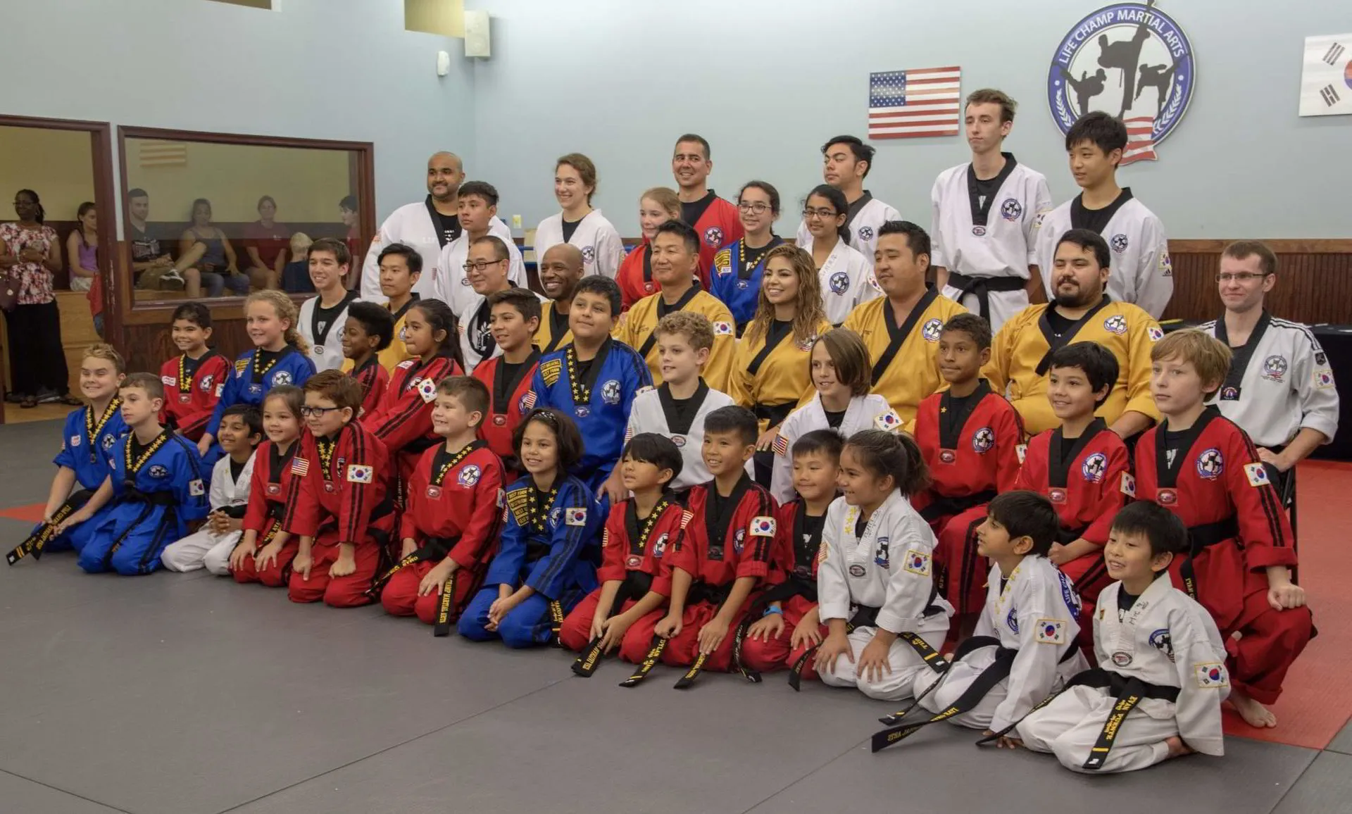Students at Life Champ Martial Arts school in Kingstowne/Hayfield, VA