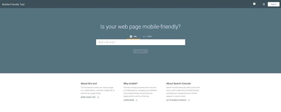 googl'e mobile friendly test free tool