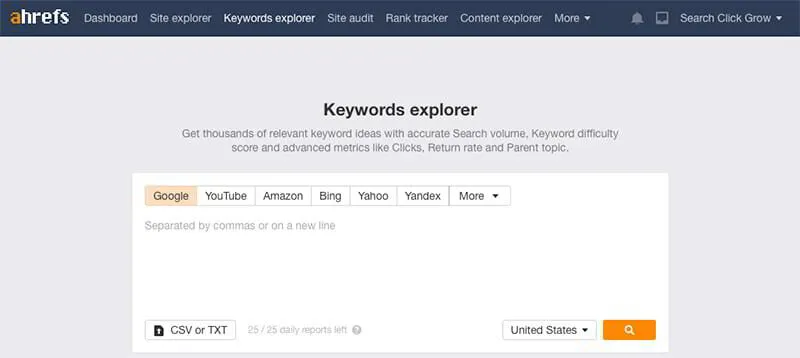 find keyword volume with ahrefs keyword explorer
