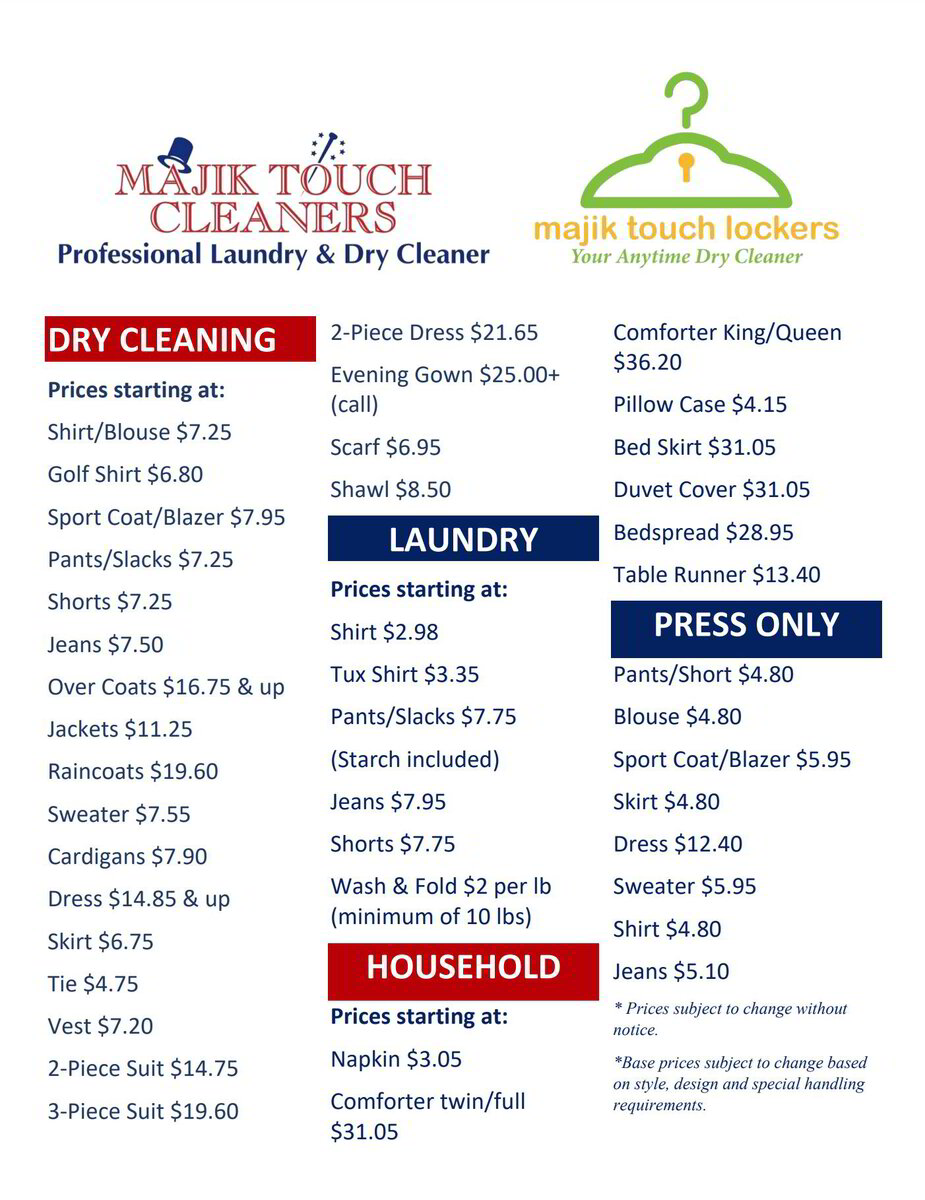 Lockers Majik Touch Cleaners Dry Cleaner South Carolina