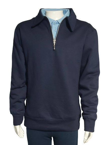 Premium Quality Navy Qtr. Zipper Fleece Pullover Unisex (Boys & Girls)  Youth Sweatshirt Sweater Jacket