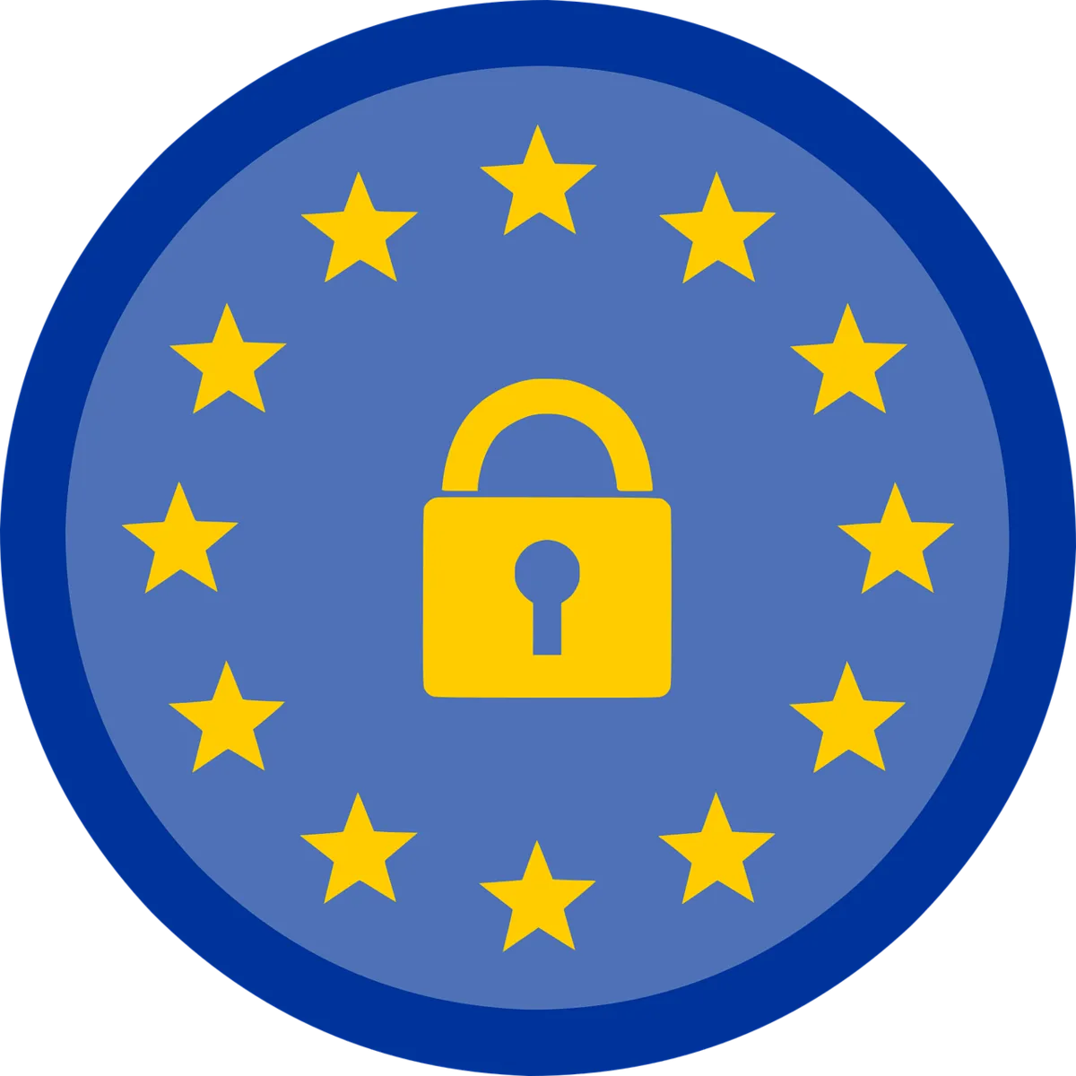 GDPR lock in the middle of the European Union flag