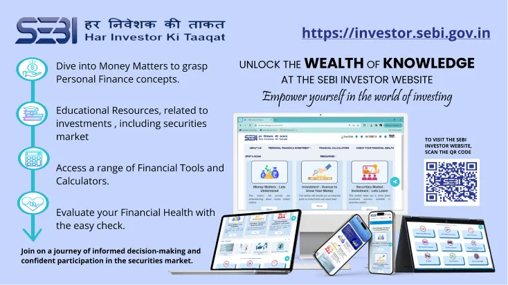 SEBI investor website banner for grievances