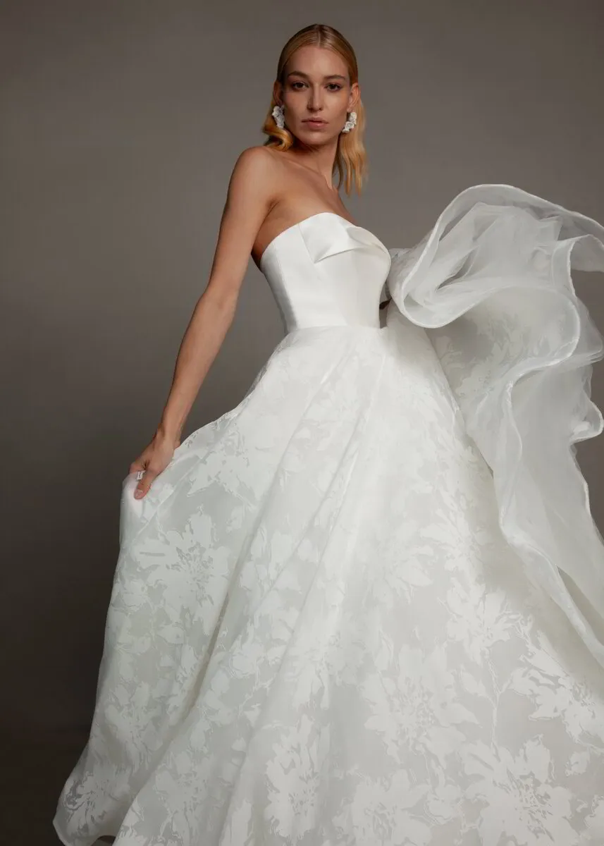 knee length dresses for ladies Jane by Alex Perry: Satin Crepe Wedding Gown