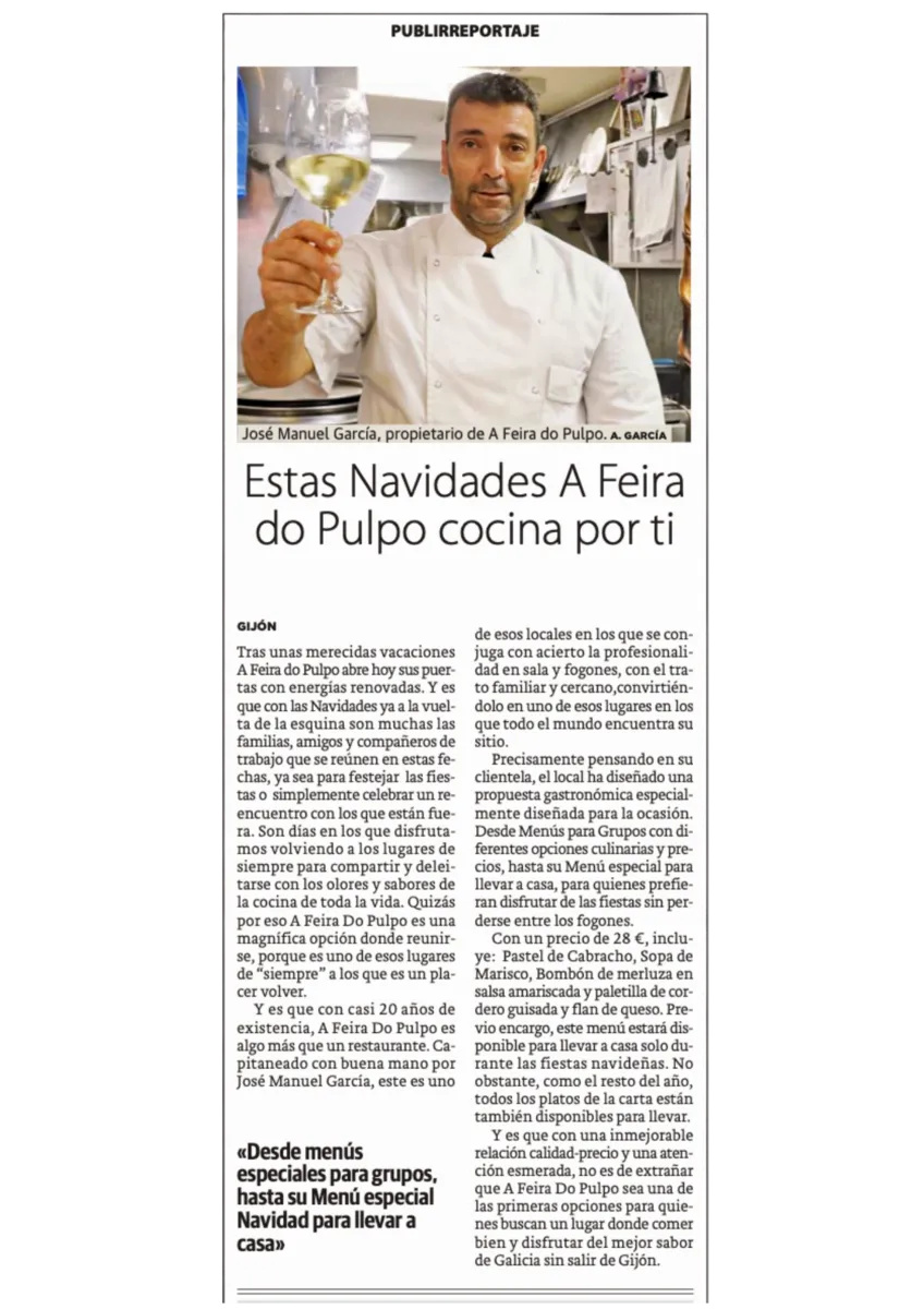 Leer publireportaje de https://www.elcomercio.es/gastronomia/restaurantes/201511/19/feira-pulpo-20151119004135.html