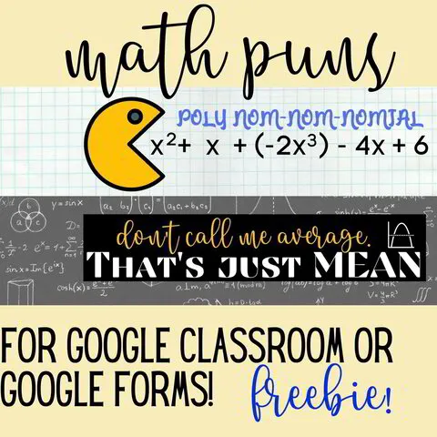 math puns google classroom headers free. Polynomials, average, mean puns!