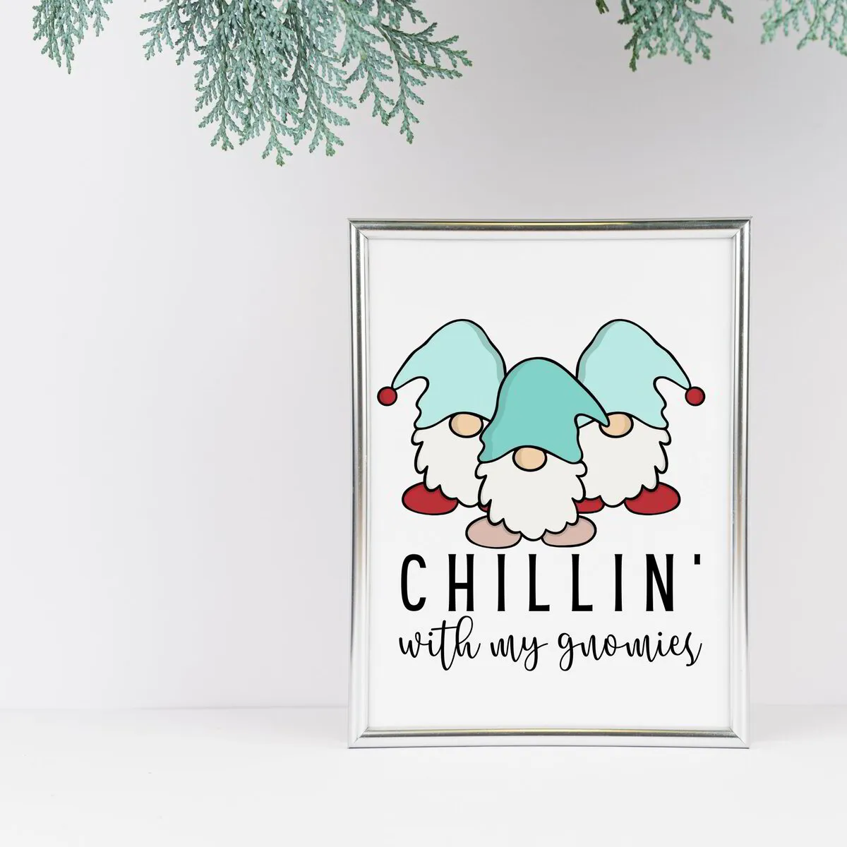 Christmas Gnome Digital Print, Chillin' with my Gnomies classroom poster
