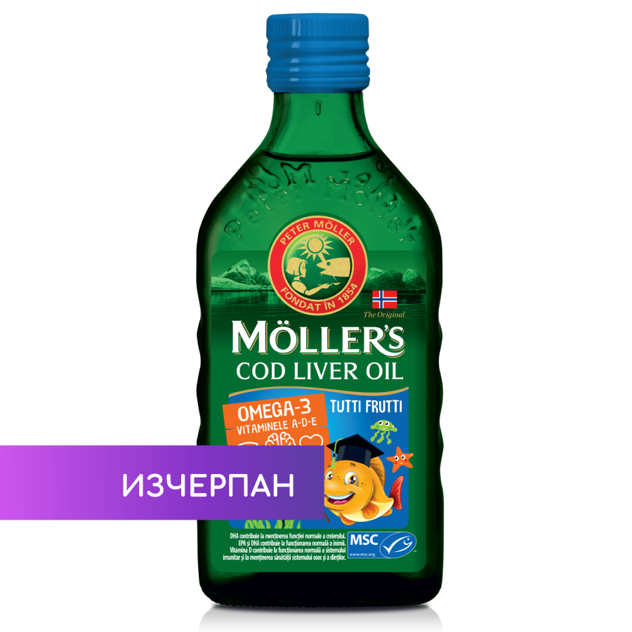 Рибено масло Möller's от черен дроб на треска, 250 ml | ПЛОДОВ ВКУС ...