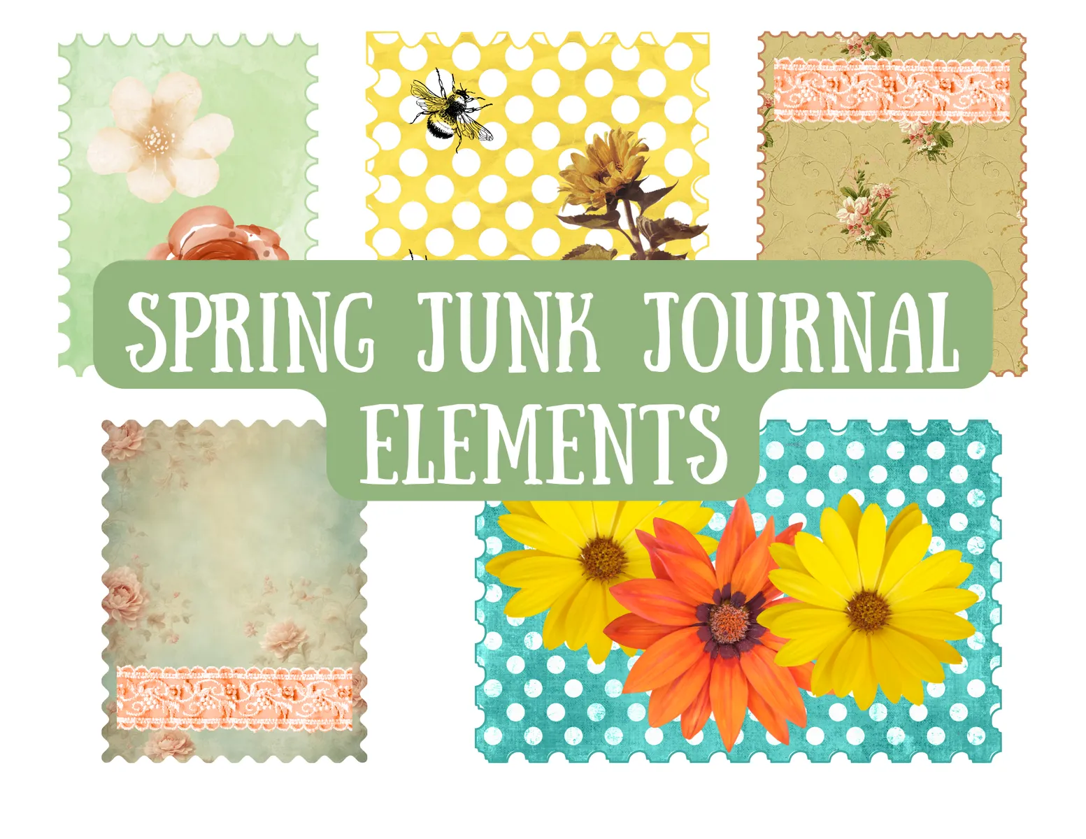 Spring Junk Journal Elements