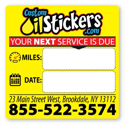 1000 High Quality Full Color Printed Custom Oil Change Stickers for $125