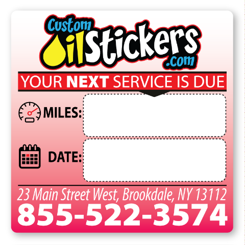Hybsk Clear Oil Change/Service Reminder Stickers 2x2 Premium Quality Oil Change Stickers