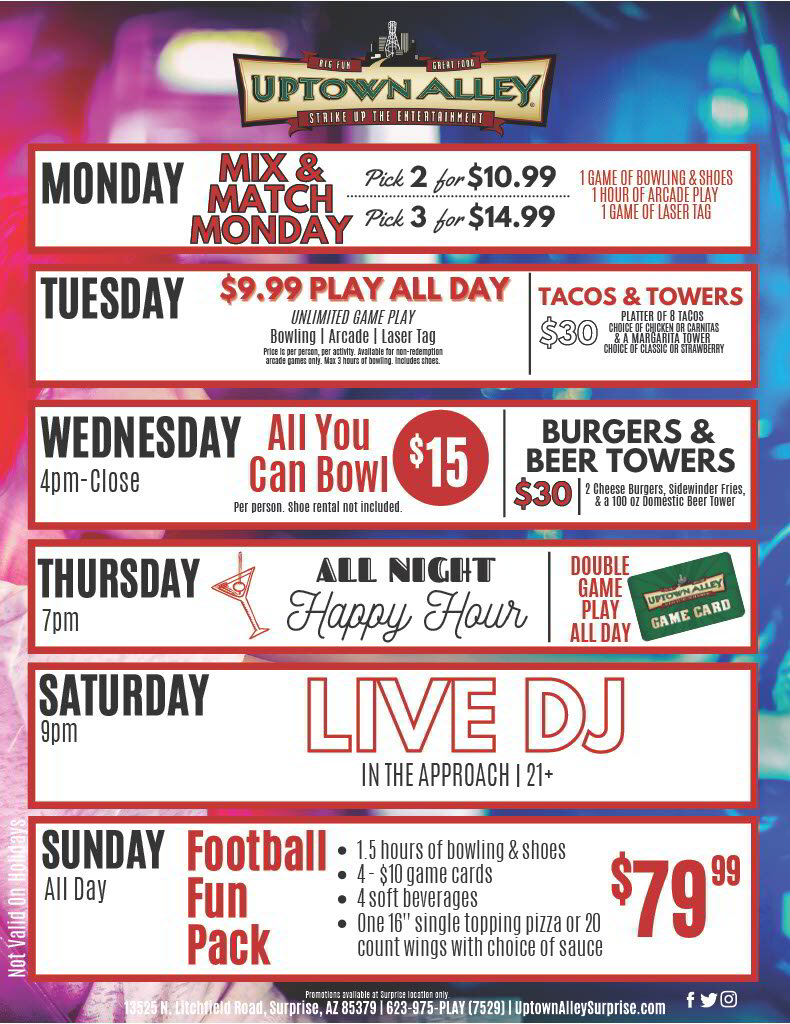 Promotions uptown alley surprise sports bar surprise az