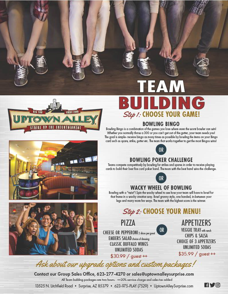 Corporate uptown alley surprise sports bar surprise az