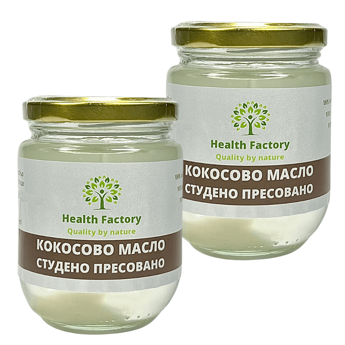 2 х Натурално кокосово масло, студено пресовано Health Factory