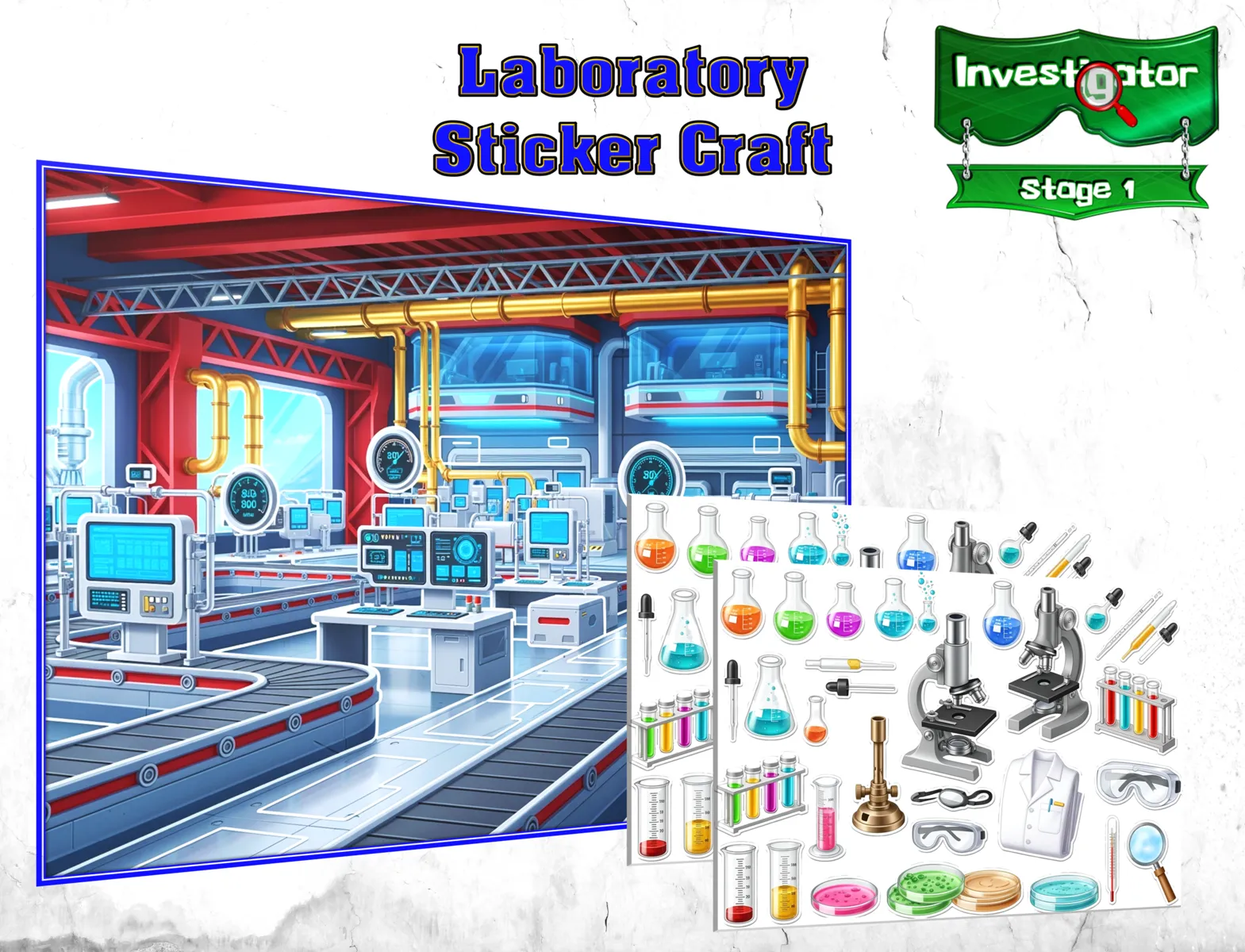 Laboratory Sticker Scene Laboratory elements L1 Stage 1 Power Kids ...